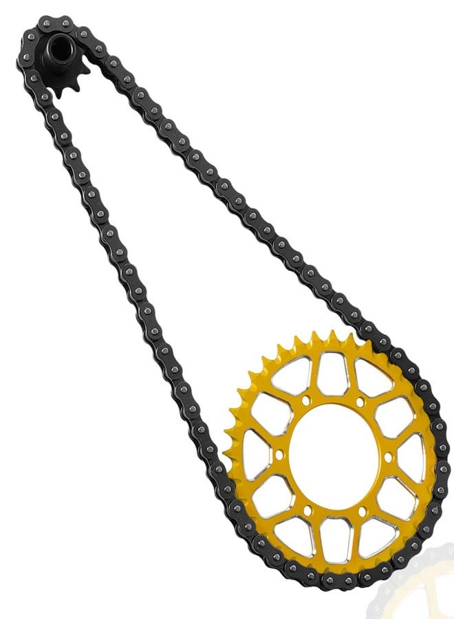 hopsupRC Upgrades Parts Aluminum 7075 Rear Hub Chain Sprocket 36T Gears&Manganese Steel Roller Chain&10T Steel Front Sprocket for L0Si 1/4 Promoto-MX Motorcycle RTR FXR(los06000)(los06002),Gold - Image 1